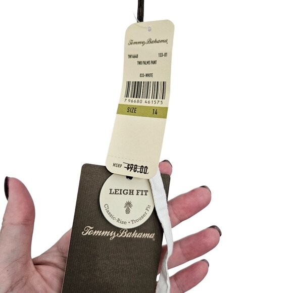 Tommy Bahama Two Palms Pant White Linen Leigh Fit Size 14 NWT - Picture 3 of 9